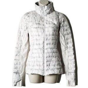Lululemon Fluff Off Stained Glass Goose Down Puffer Jacket 4 White Gray Pastels